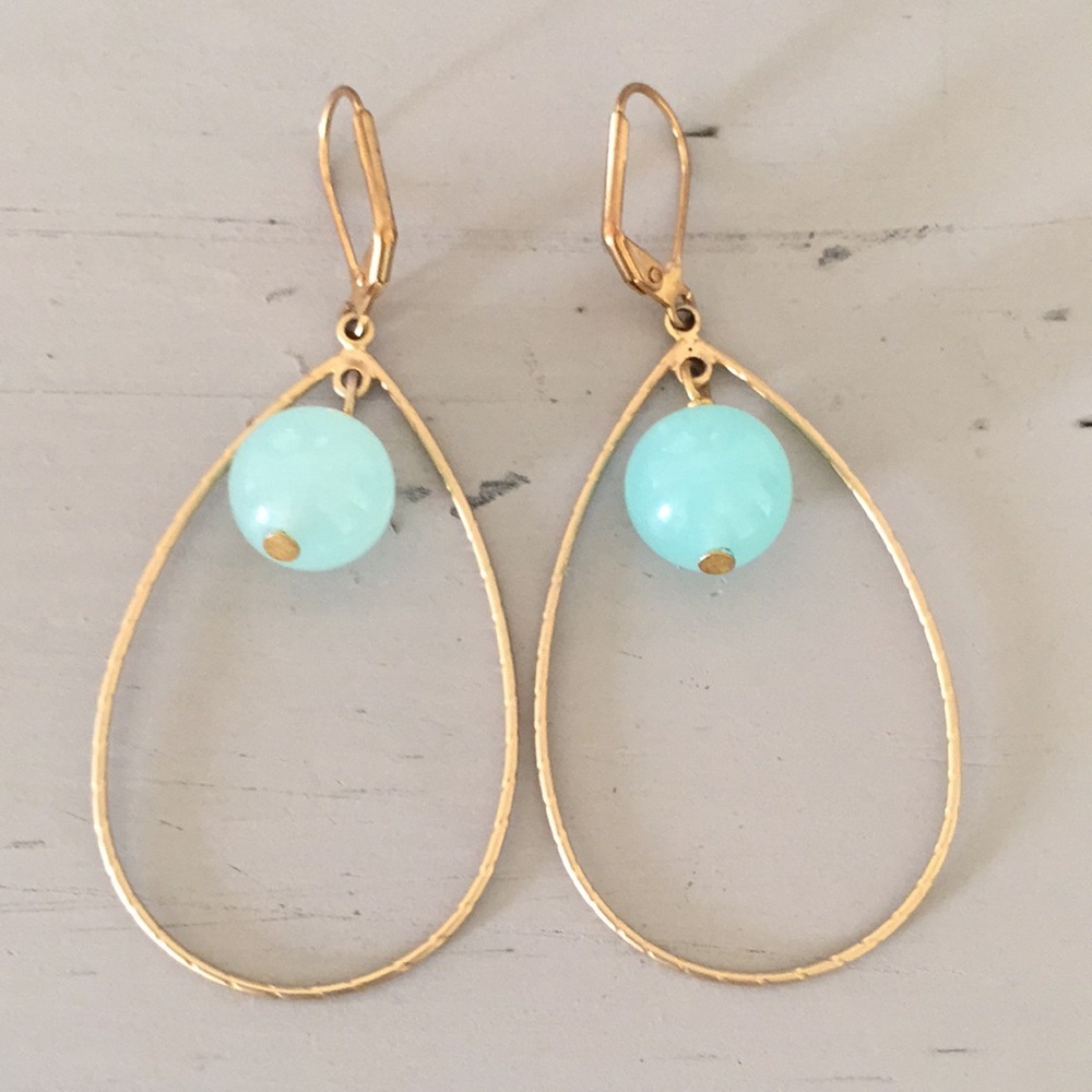 Gold/Seafoam Green Earrings